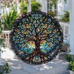 HD Ethnic Tree Of Life Sun Catcher Multi-Coloured Hanging Decor Indoor/Outdoor