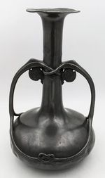 TUDRIC DAVID VEAZEY FOR LIBERTY & CO PEWTER TWIN HANDLED VASE c1900