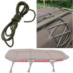 FISHING BEDCHAIR BUNGEE ELASTIC SHOCK CORD ARMY GREEN / BLACK 8mm / 10mm SIZES