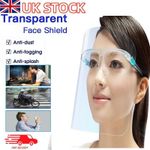 FULL FACE SHIELD  COVERING ANTI-FOG CLEAR GLASSES SAFETY PROTECTION VISOR GUARD