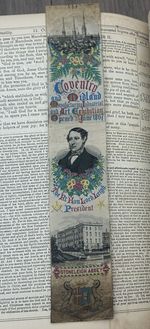 Rare 1867 Stevens Woven Silk Bookmark Stevengraph Coventry & Midland Exhibition