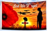 Remembrance Day Flag Poppy Military Army Armed Forces Lest We Forget War WW1 WW2