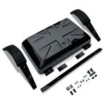 HAWKE BLACK UNION JACK DESIGN SIDE BOX / GEAR CARRIER FITS DEFENDER 110 L663