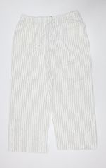 Dunnes Stores Men's White Striped Lounge Pants Size L Viscose Linen Blend