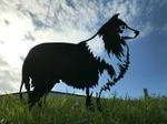 Rough Collie Metal Dog Rusty Garden Art Silhouette Rustic Ornament Mild Steel