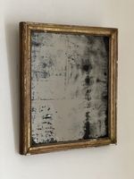 Antique French Heavy Foxed Gilt Gesso Framed Mirror