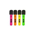 Inflatable Microphone Blow Up Toy Mic Neon Fancy Dress Party Accessory Karaoke