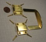 ANTIQUE TABLE LEAF LOCKS FOR EXTENSION TABLES, SOLID BRASS, POLISHED,WITH SCREWS