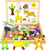 Wooden Magnetic Board Puzzle Games 3 Year Old Boys Girls Learning Toys for Kids