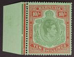 BERMUDA SG119a 1939 10/- Bluish Green & Deep Red /Green, P14, UMM Mint, Cat £200