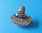 3D CASTLE ROCK Brewery pin badge, VGC. Unused. Nottingham. Pewter Coloured.