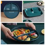 PP Portion Control Reusable Food Dish Dinner Plate Diet Home Kitchen For Adults