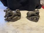 Bronze Cast Akita And Teddy Sculptures By Joel