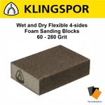 KLINGSPOR Sanding Block Pad Wet and Dry Abrasive Block Polishing Foam Sponge Pad