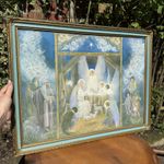 Vintage Antique The Star Of Bethlehem Art Framed Frame Margaret Tarrant