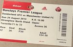 2014 Sunderland AFC vs Manchester United Ticket Stub Premier League