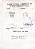 1980 1981  Burnley v Wrexham League Cup  SINGLE SHEET