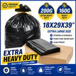 BLACK HEAVY DUTY BIN LINERS BAGS RUBBISH WASTE REFUSE SACKS 200G 160G STRONG