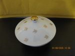 Vintage EW Fine China Lidded Trinket Dish 4" D & 3.5 Tall