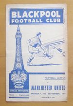BLACKPOOL v MANCHESTER UNITED 1957/1958 *Good Cond Football Programme - Munich*