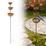 Metal Bird Water Feeder Outdoor Rainwater Collector for Yard and Garden