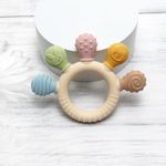 Cute Silicone Baby Teething Ring - Teether Toy Multi-Colour for Babies