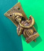 ART DECO BRASS DOOR KNOCKER RIPON HORN BLOWER YORKSHIRE OLD ANTIQUE VINTAGE 1930