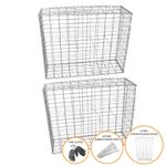 Gabion Baskets Stone Wire Cages Outdoor Mesh Planter / 100 x 95 x 30cm / 2 Pack