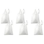 6Pcs Washable Shopping Totes with Handles, Shopping Bags, White