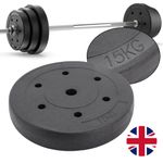 Weight Plates 15kg Standard 1" Vinyl Barbell Dumbbell Lifting Training Discs