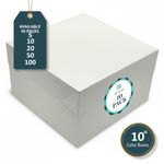 10 Inch Lid & Base White Cake Boxes | Pack of 5, 10, 30, 50, 100