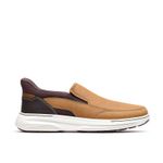 Clarks Mens Craftwell Step Light Brown Leather Slip Ons