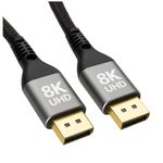 DisplayPort v2.0 8K 60Hz 4K 144Hz Male Plug to Plug DP to DP Cable 0.5m/1/2/3/5m