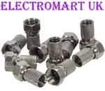10 X F CONNECTOR SCREW ON PLUG SATELLITE SKY VIRGIN  RG6 WF100 CT100 CABLE 
