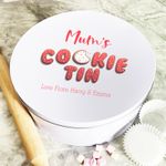 Personalised Round Pink Cookies Font Mum's Cake Treat Sweets Biscuit Cake Tin