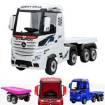 Mercedes Benz Actros 24v Battery Electric Ride-On Truck & Trailer EVA Wheels