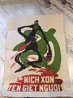 Original Vietnam War Propaganda Poster Nixon The Murderer North Vietnam 1970s A4