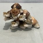 Vintage Cowrie Shell 5 Stacked Sea Shell Turtles with Hats & Glasses