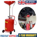 18 Gallon Oil Drain Waste Drain Drainer Tank Pan Caster Auto Garage Air Operated