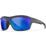 Wiley X WX OZONE Glasses - CAPTIVATE Polarized Blue Mirror Lens Matte Grey Frame