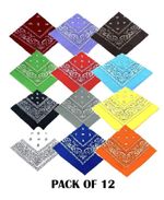 Bandana Cotton Pack Of 12 Coloured Paisley Headcover Neck JOBLOT  Unisex Hair