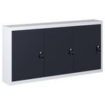 Wall Mounted Tool Cabinet Metal Grey and Black 120x19x60cm/40x19x60cm vidaXL