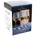 Dartington Cheers! Optic White Wine Glasses Set of 4 Lead-Free Crystal 350ml