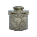 Marble Butter Bell Crock with Lid French Butter Keeper Dish Holder Oceanic Grey