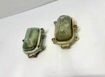 Set of 2 Original Aluminum Finish Rustic Old Salvaged Bulkhead Wall Lights