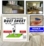 5 x Heavy Duty Laminated Cotton Twill Polythene Laminated Dust Sheets 12FT x 9FT