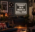 Oasis LIVE 2027 Wall LED Artwork Light - ROCK N ROLL STAR - 60cm x 60cm