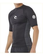 Rip Curl Waves UPF Performance Short Sleeve Rash Vest Black