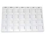 Weekly Pill Organizer - 7 Day Medication Storage Box with 4 Compartments