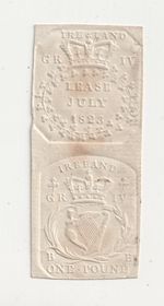 KGIV Ireland Embossed Fiscal Stamp - The Land Lease 1823 £1